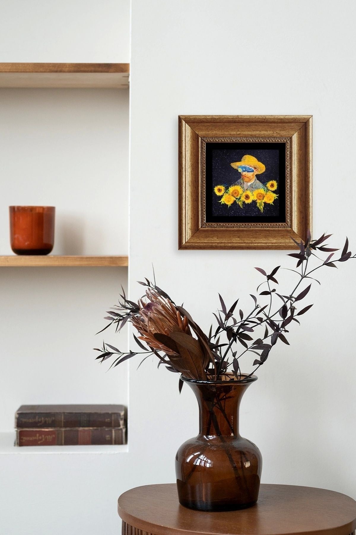 Van Gogh Çerçeveli Taş Tablo 20 cm