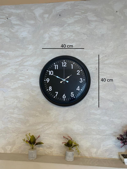 Zentime 40 Cm Siyah Şık Duvar Saati
