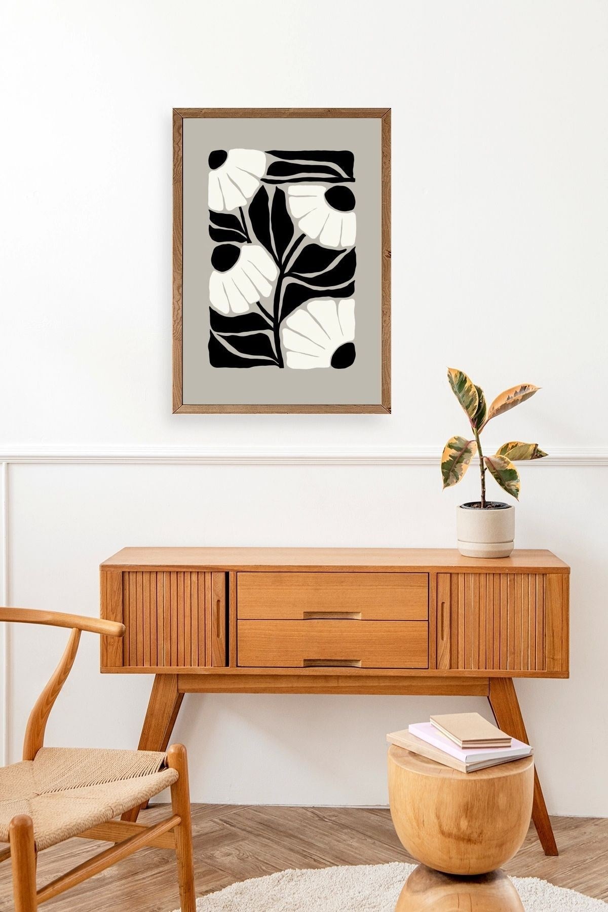 Çiçek Ahşap Çerçeveli Tablo 23 x 30