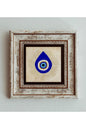 Nazar Boncuğu Çerçeveli Taş Tablo , Çerçeveli Taş Duvar Dekoru 20 cm