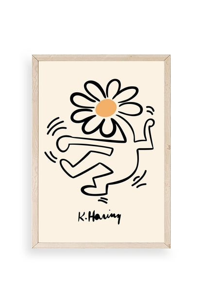 Keith Haring Ahşap Çerçeveli Tablo 50 x 70