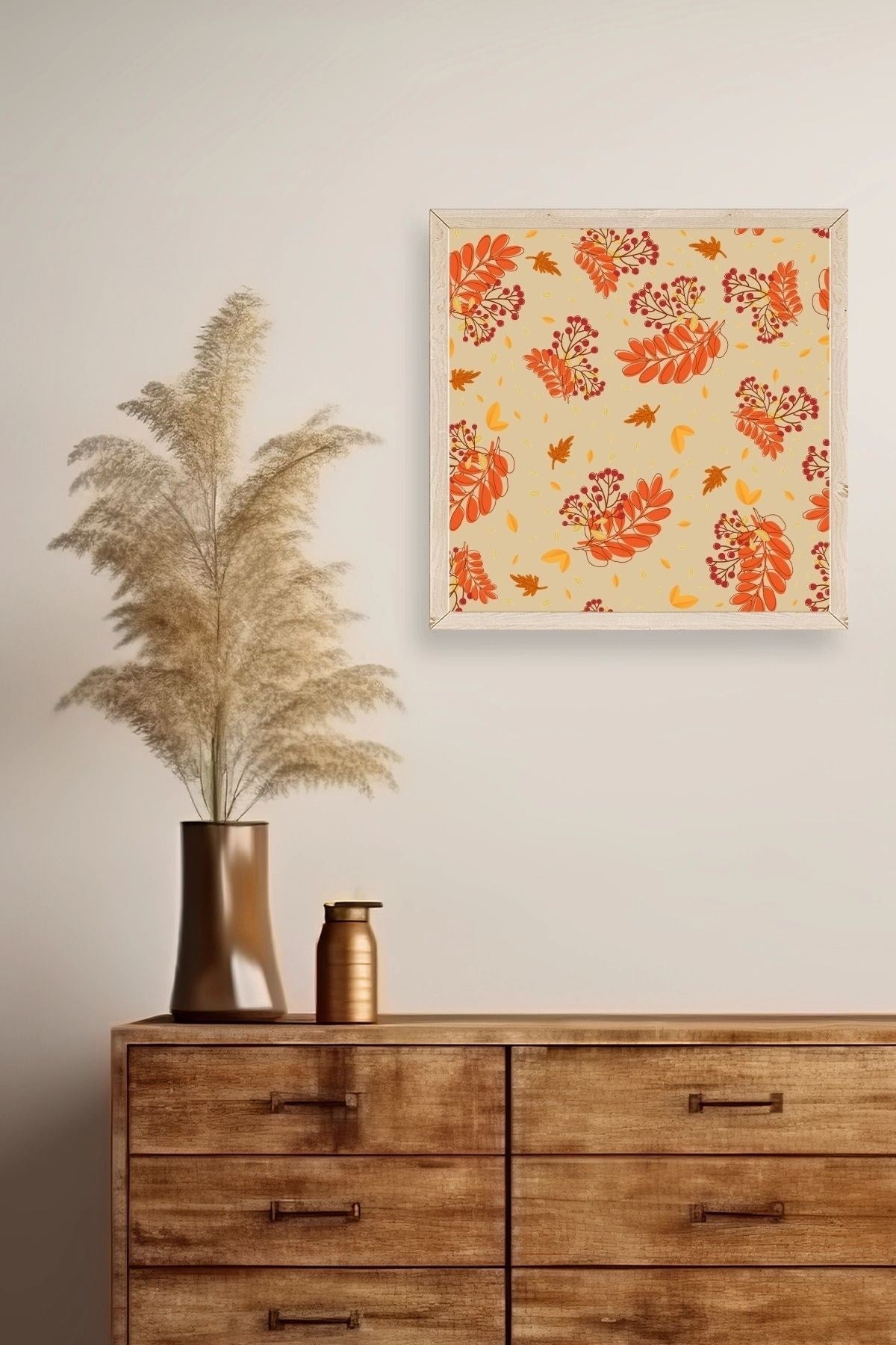 Çiçek Ahşap Çerçeveli Tablo 23 x 23