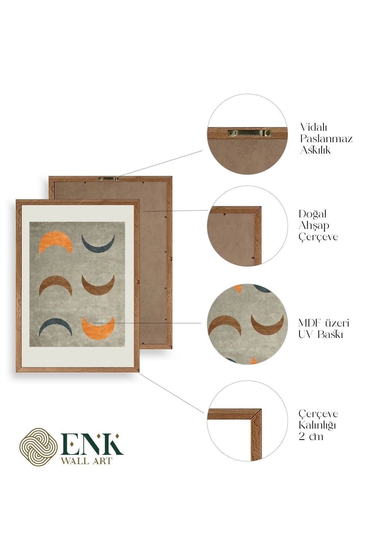 Soyut Ahşap Çerçeveli Tablo 17 x 23