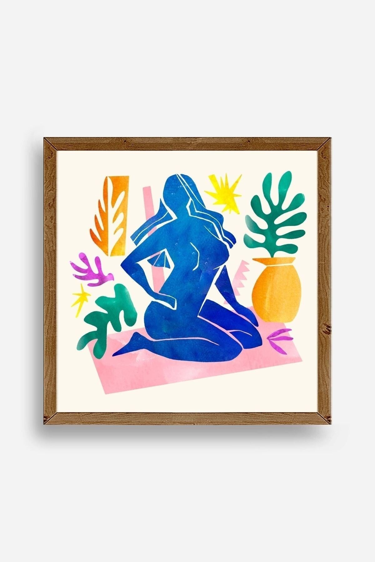 Kadın Ahşap Çerçeveli Tablo 50 x 50