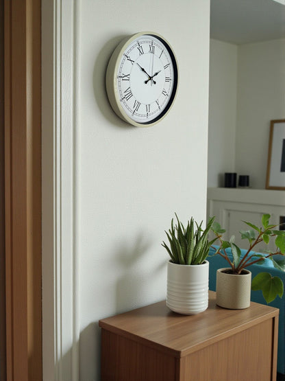 Zentime 36 Cm Krem Dekoratif Duvar Saati