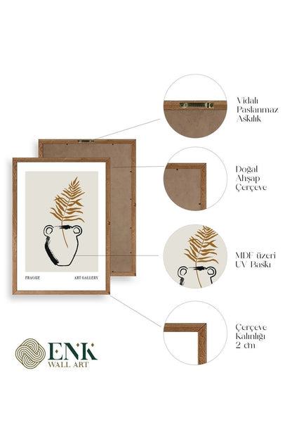 Vazo Ahşap Çerçeveli Tablo 17 x 23