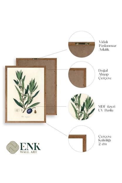 Yaprak Ahşap Çerçeveli Tablo 50 x 70