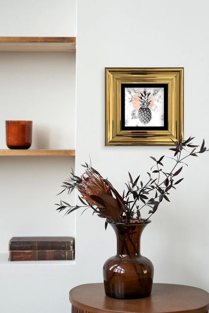 Ananas Çerçeveli Taş Tablo 20 cm