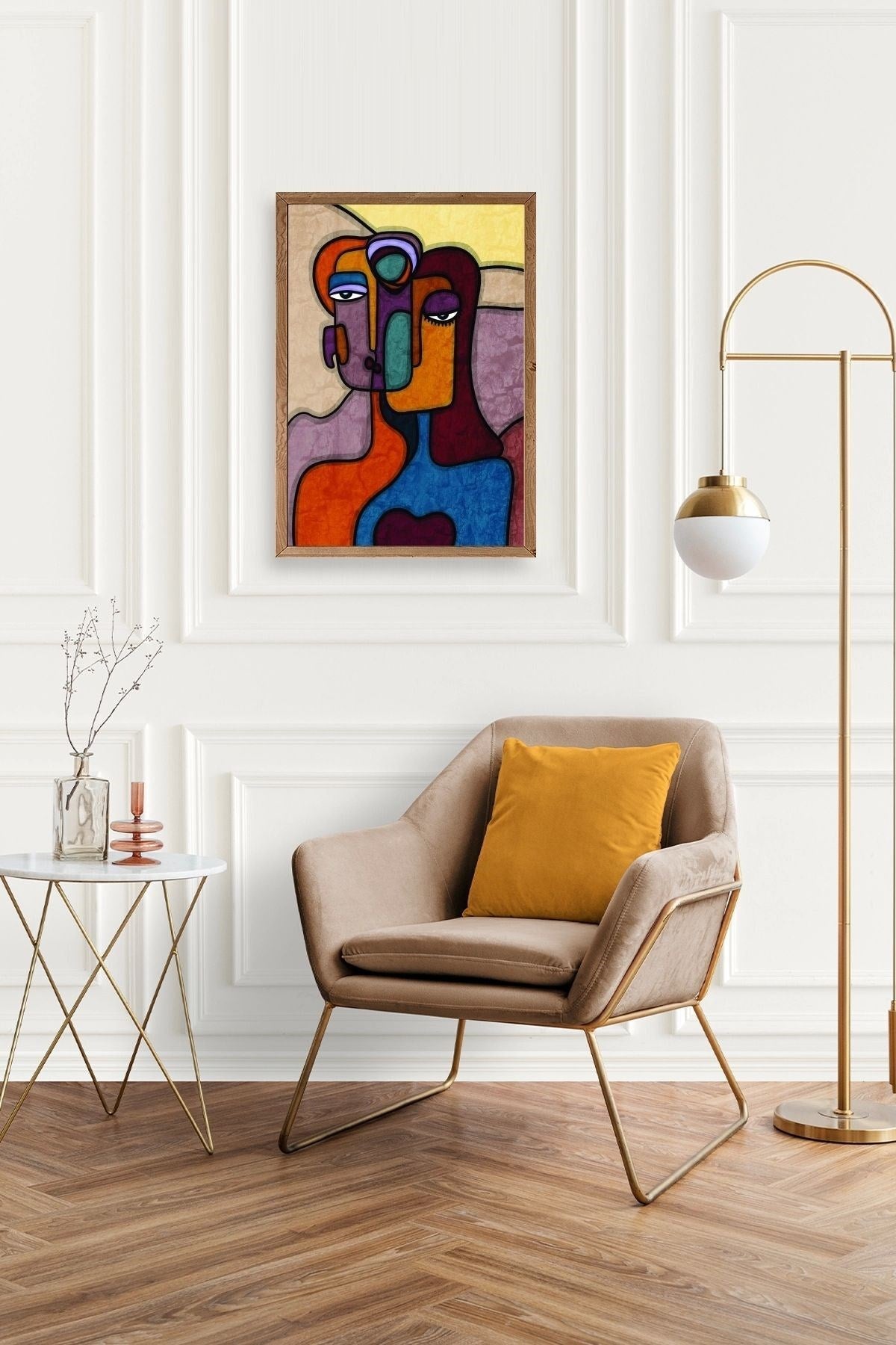 Soyut Kadın Ahşap Çerçeveli Tablo 17 x 23