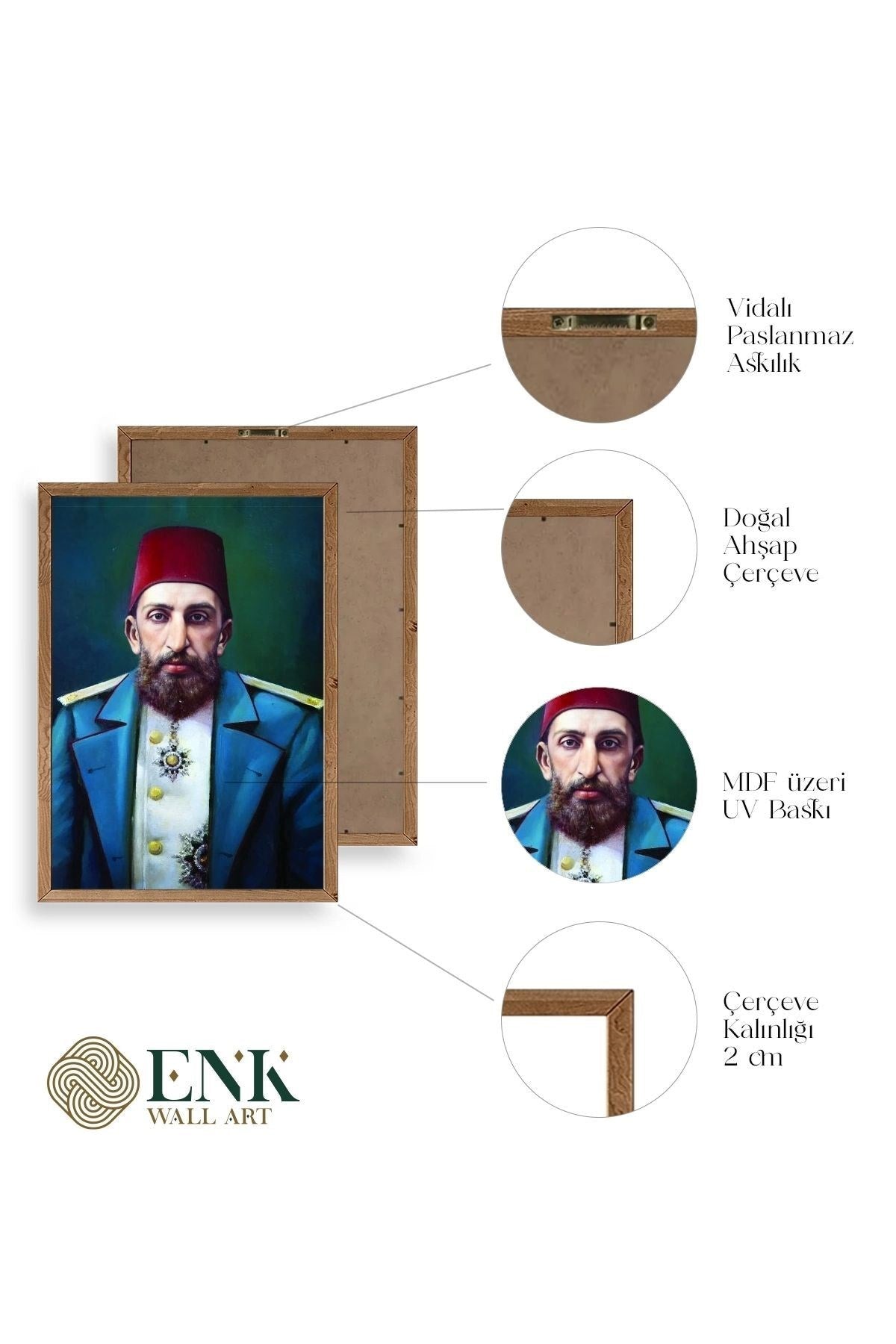 Abdülhamit Ahşap Çerçeveli Tablo 23 x 30