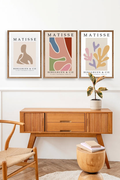 Matisse Üçlü Ahşap Çerçeveli Tablo 10 x 10
