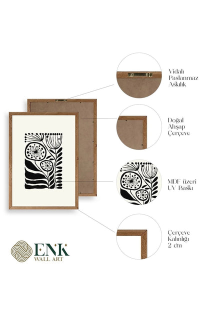 Çiçek Ahşap Çerçeveli Tablo 50 x 70