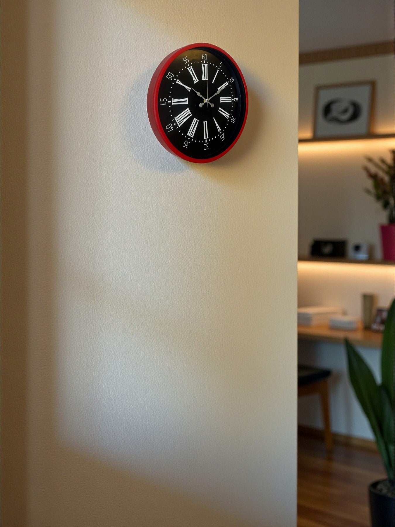 Zentime 36 Cm Kırmızı Dekoratif Duvar Saati