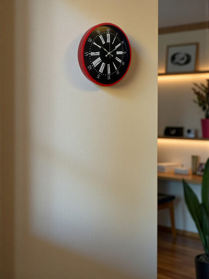 Zentime 36 Cm Kırmızı Dekoratif Duvar Saati