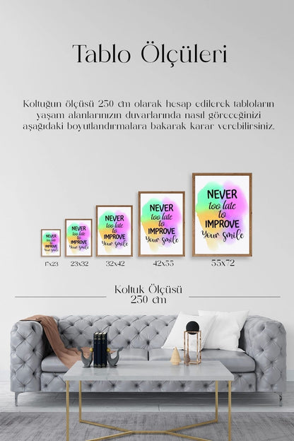Motto Ahşap Çerçeveli Tablo 17 x 23