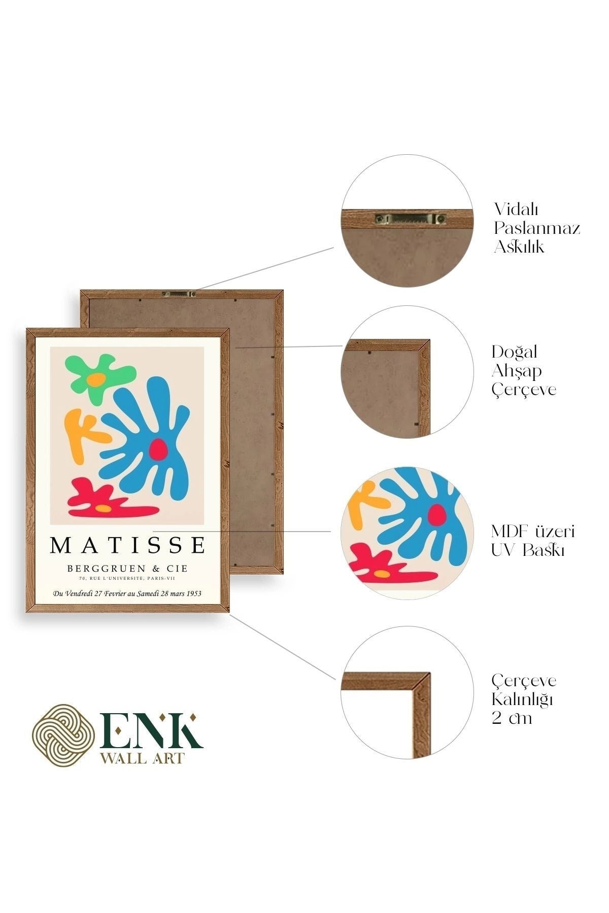 Matisse Üçlü Ahşap Çerçeveli Tablo 30 x 40