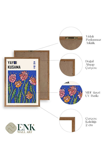 Yayoi Kusama Ahşap Çerçeveli Tablo 23 x 30