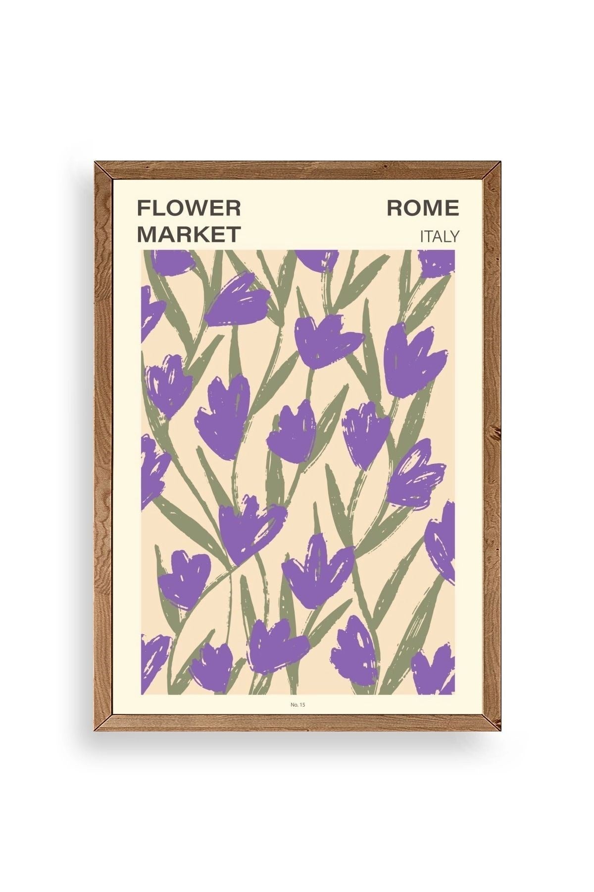 Çiçek Ahşap Çerçeveli Tablo 17 x 23