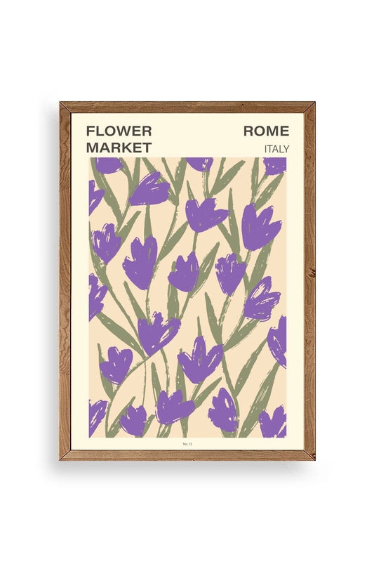 Çiçek Ahşap Çerçeveli Tablo 17 x 23