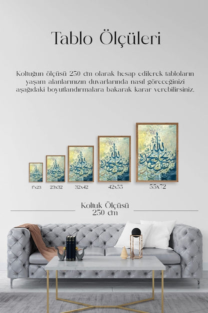 Hat Yazısı Ahşap Çerçeveli Tablo 30 x 42