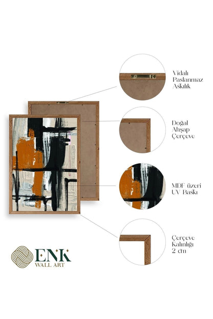 Modern Ahşap Çerçeveli Tablo 30 x 42