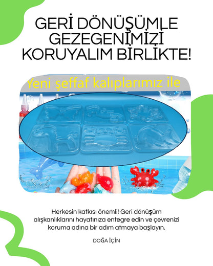 Magic Water Elf Aqua Gel Sihirli su oyuncak seti 5 renk jel şişe 6 kalıp