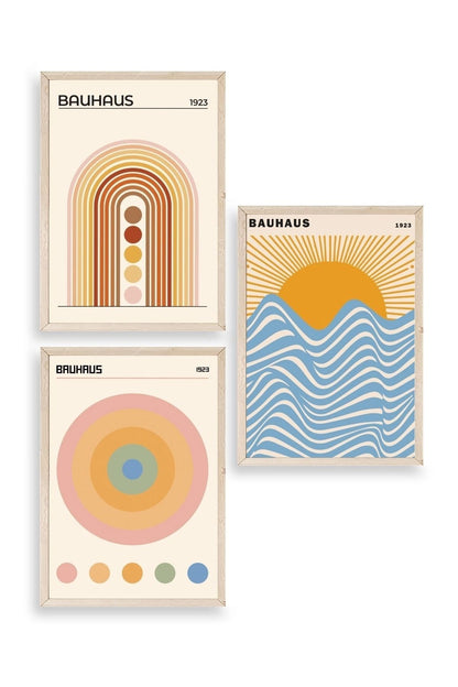 Bauhaus Üçlü Ahşap Çerçeveli Tablo 30 x 40