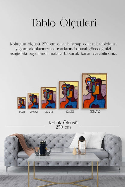 Soyut Kadın Ahşap Çerçeveli Tablo 23 x 30