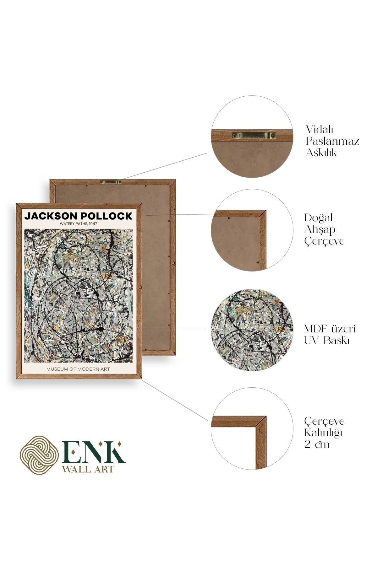 Jackson Polloc Ahşap Çerçeveli Tablo 23 x 30