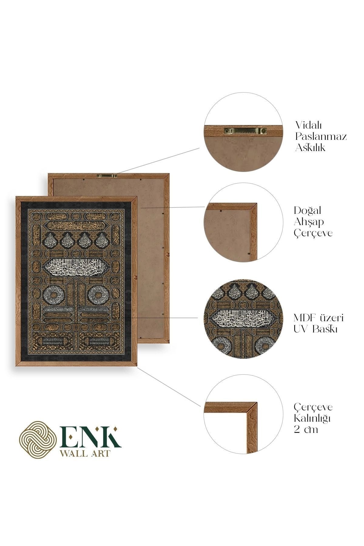 Hat Yazısı Ahşap Çerçeveli Tablo 17 x 23