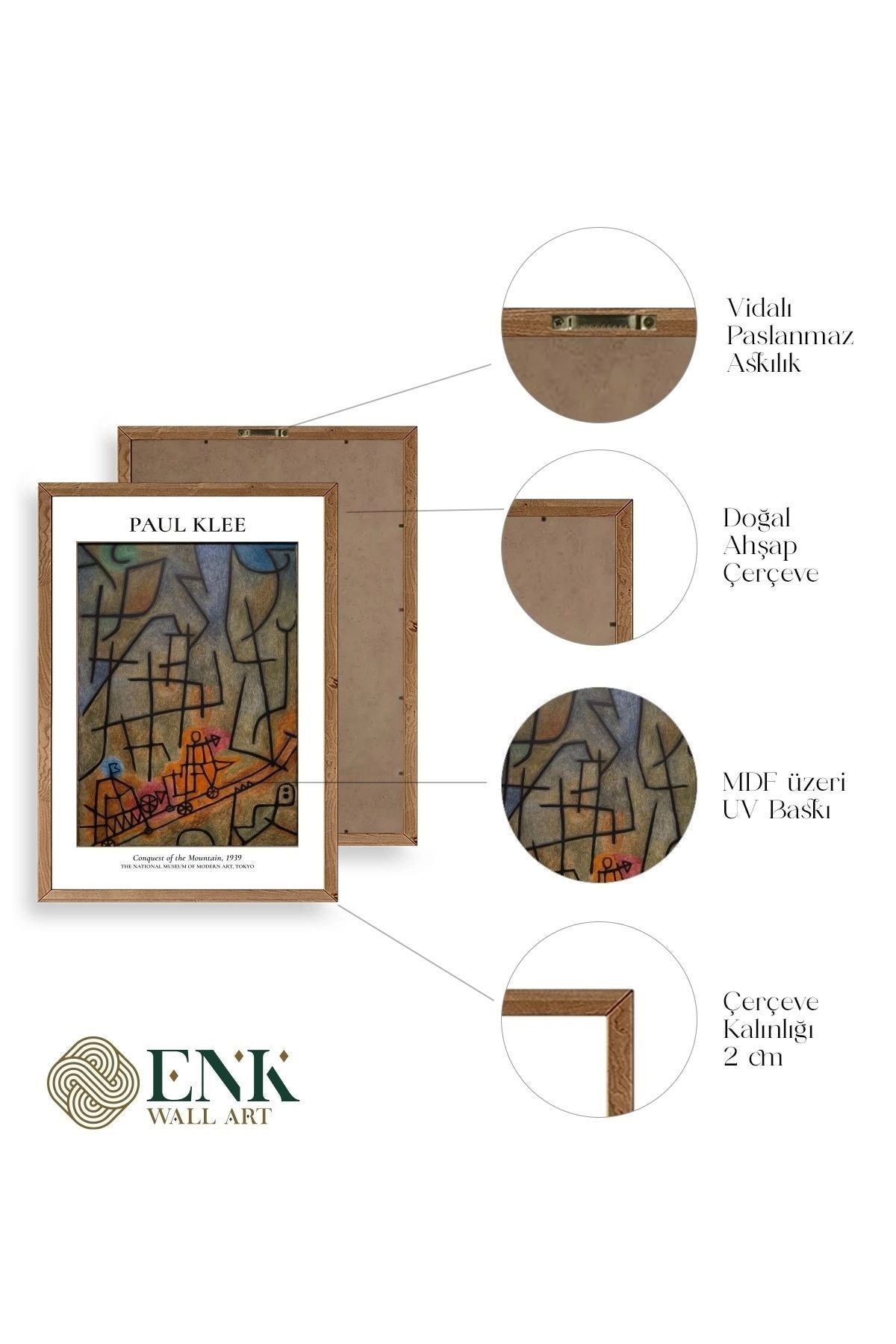 Paul Klee Ahşap Çerçeveli Tablo 17 x 23