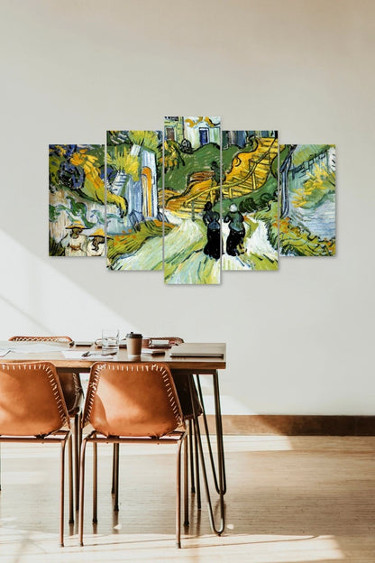 Manzara Doğa Retro 5 Parçalı Mdf Tablo 60 x 100