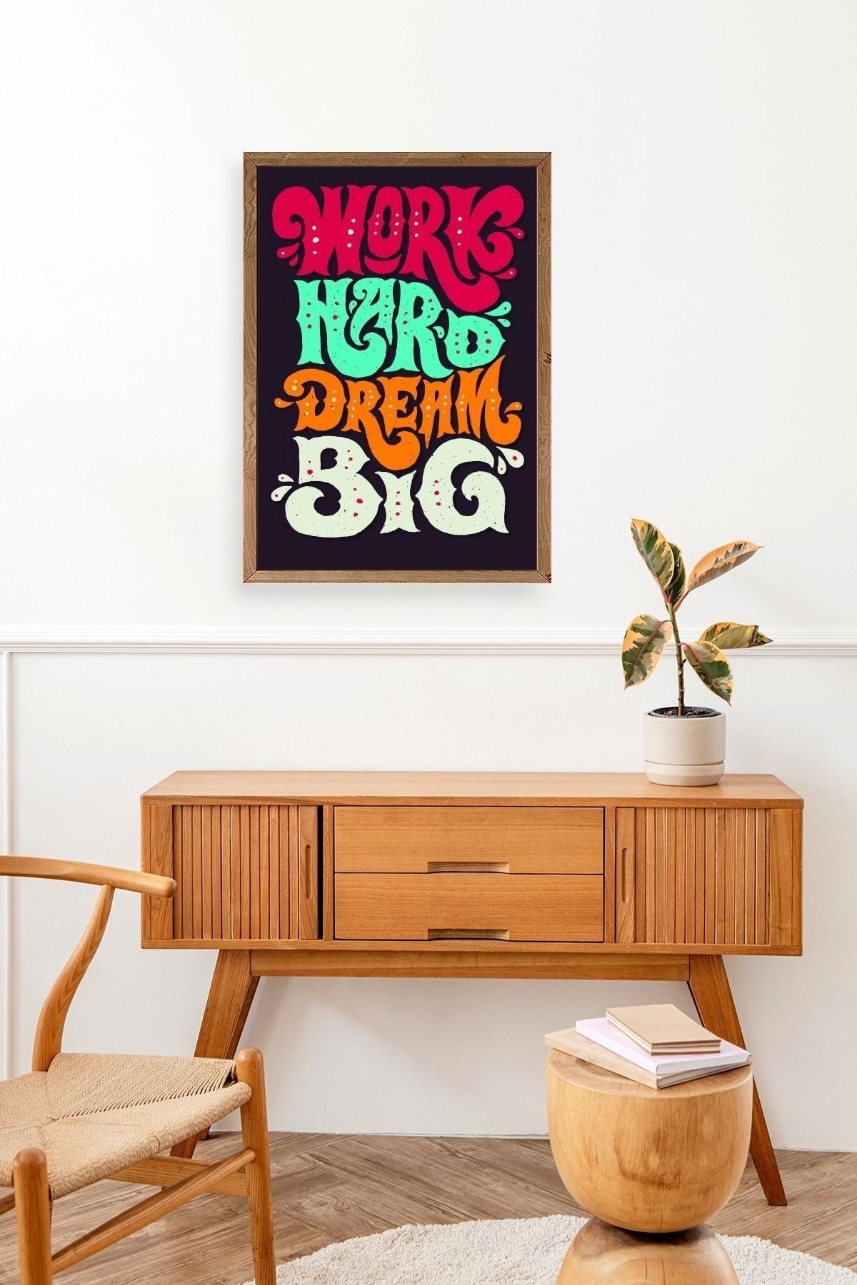 Motto Ahşap Çerçeveli Tablo 17 x 23