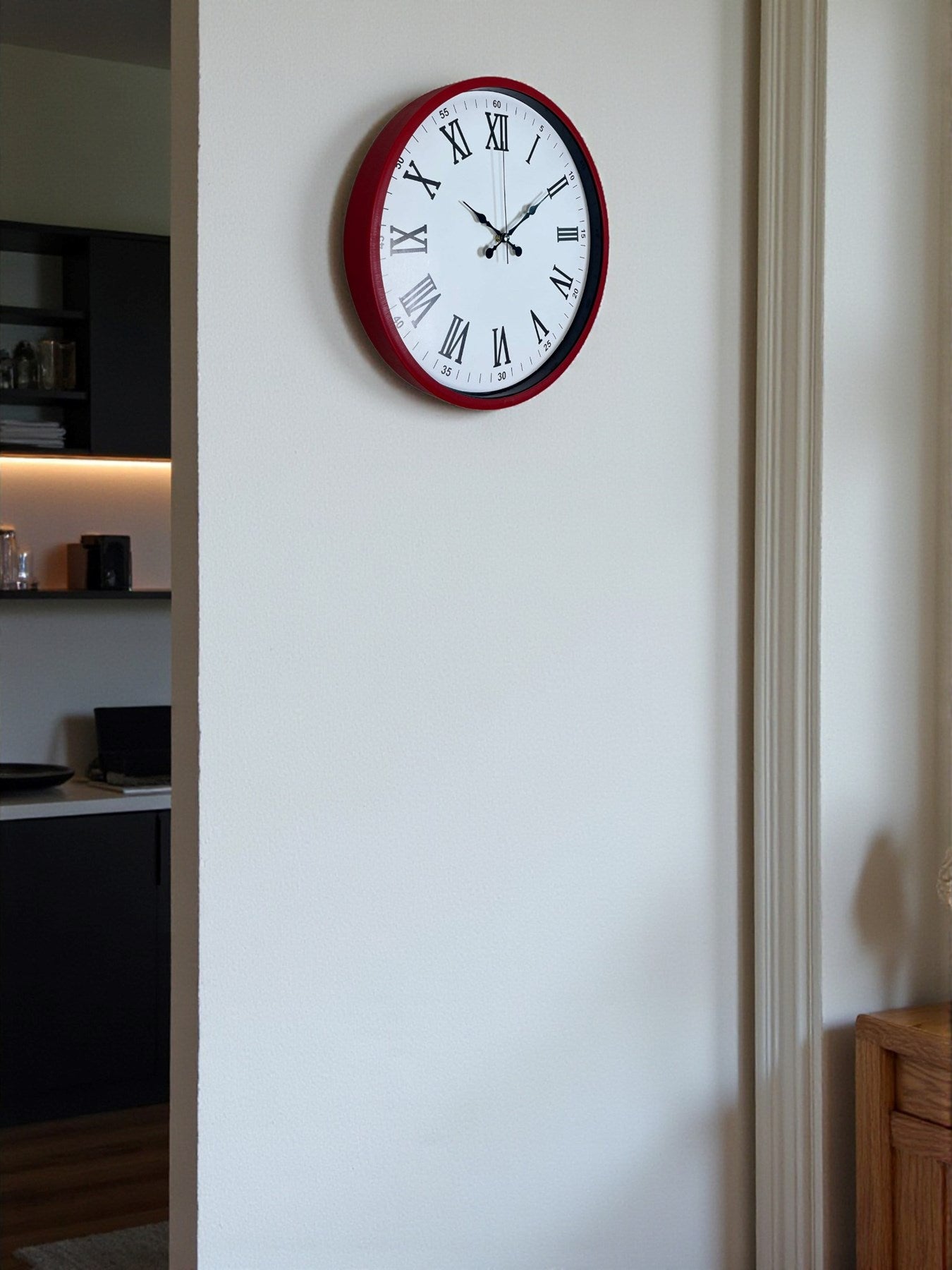 Zentime 36 Cm Kırmızı Dekoratif Duvar Saati