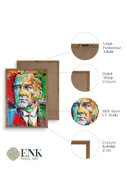 Atatürk Ahşap Çerçeveli Tablo 17 x 23