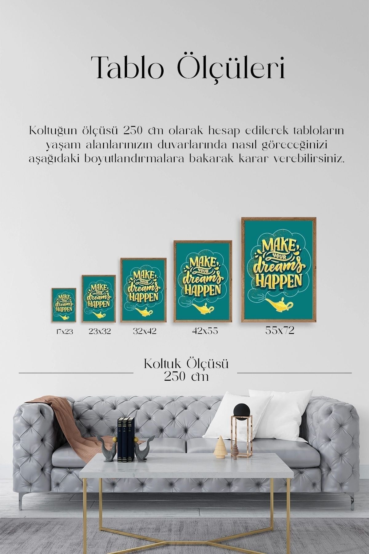 Motto Ahşap Çerçeveli Tablo 17 x 23