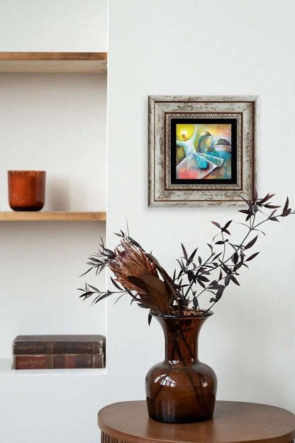 Semazen Mevlevi Çerçeveli Taş Tablo 20 cm