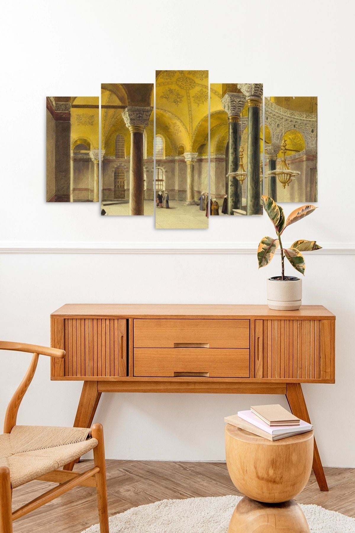 Tarihi Manzara 5 Parçalı Mdf Tablo 60 x 100