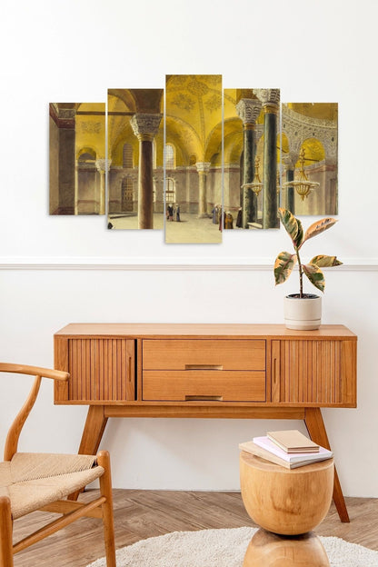 Tarihi Manzara 5 Parçalı Mdf Tablo 60 x 100