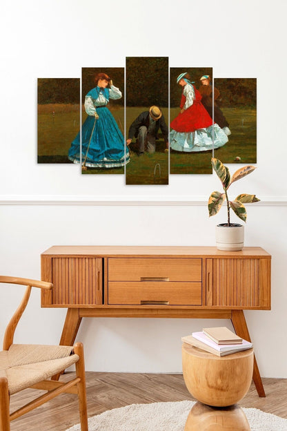 Kadın Manzarası5 Parçalı Mdf Tablo 60 x 100