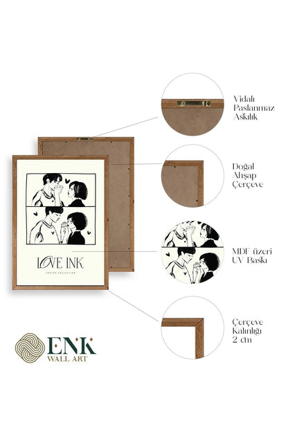 Love Ahşap Çerçeveli Tablo 50 x 70