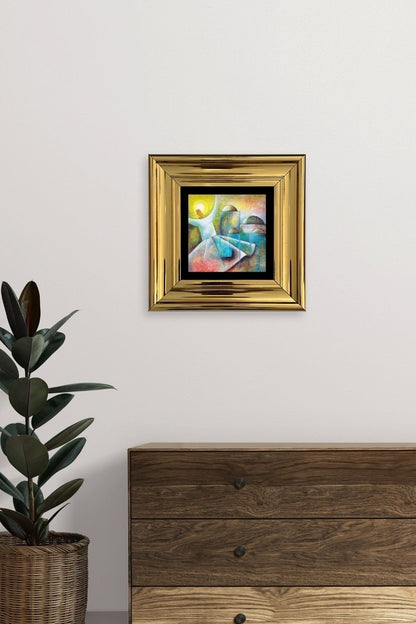 Semazen Mevlevi Çerçeveli Taş Tablo 20 cm