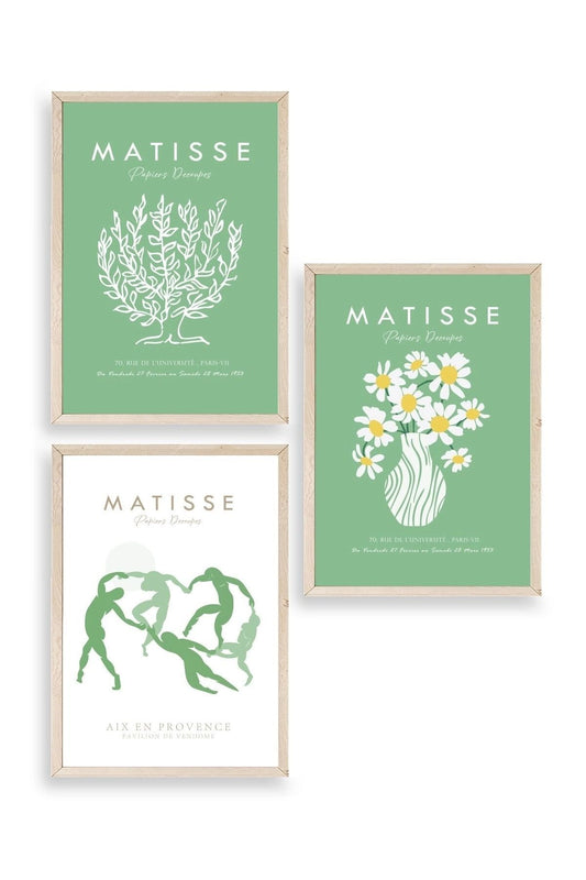 Matisse Üçlü Ahşap Çerçeveli Tablo 50 x 70