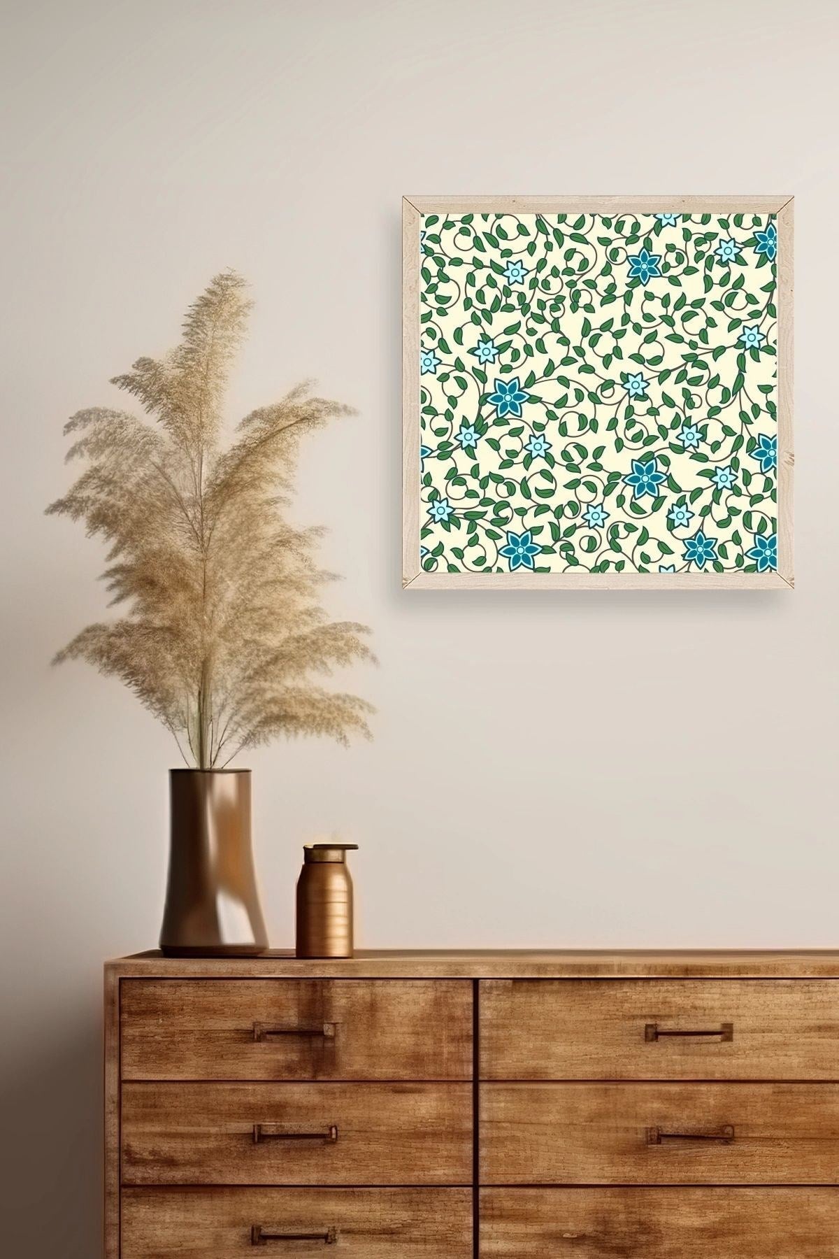 Çiçek Ahşap Çerçeveli Tablo 42 x 42