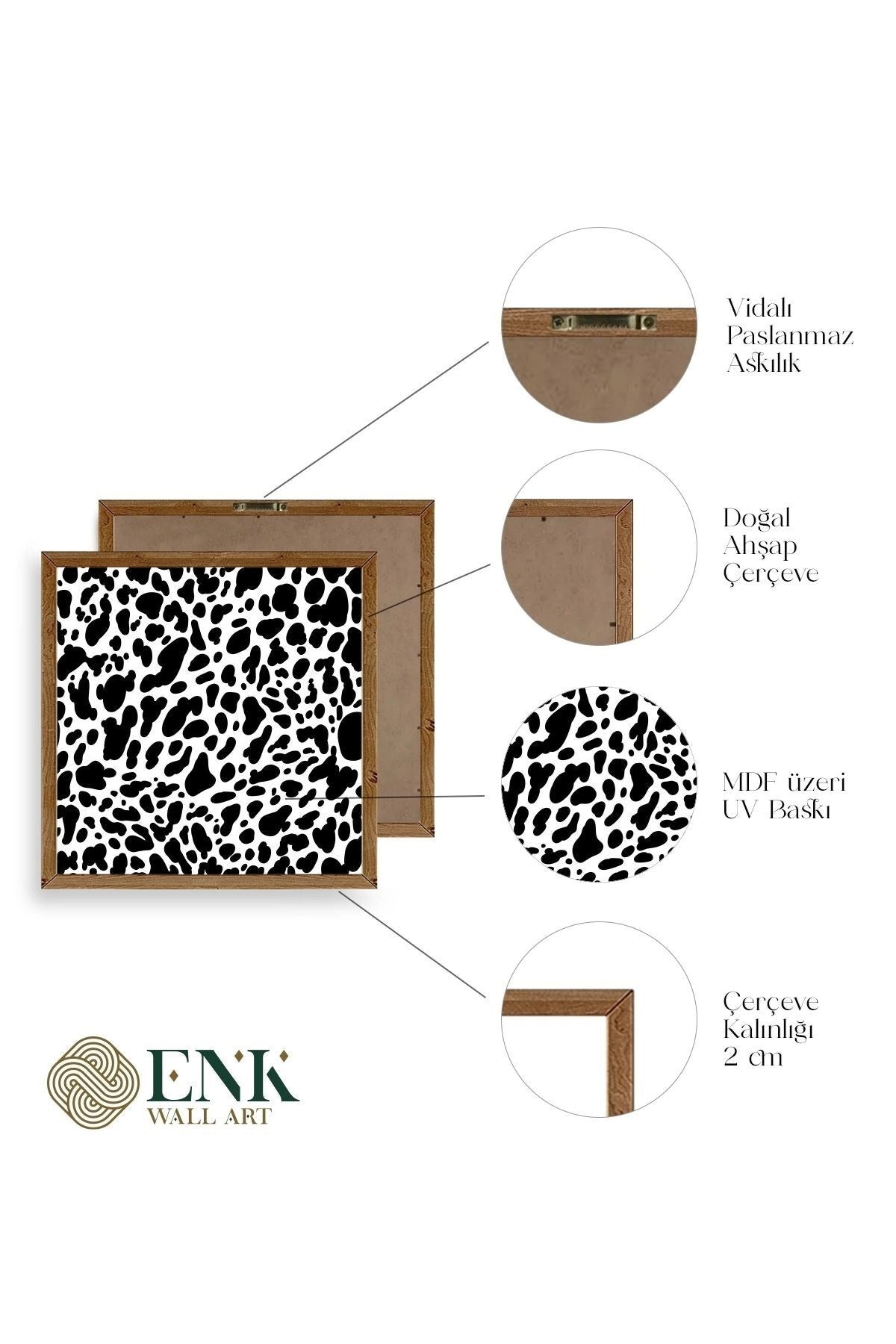 Desen Ahşap Çerçeveli Tablo 23 x 23