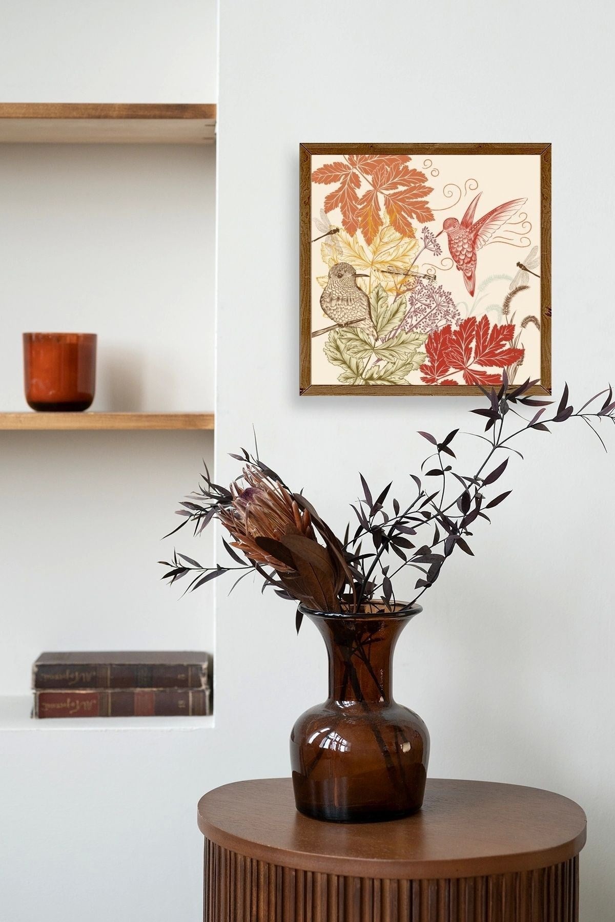 Çiçek Ahşap Çerçeveli Tablo 23 x 23