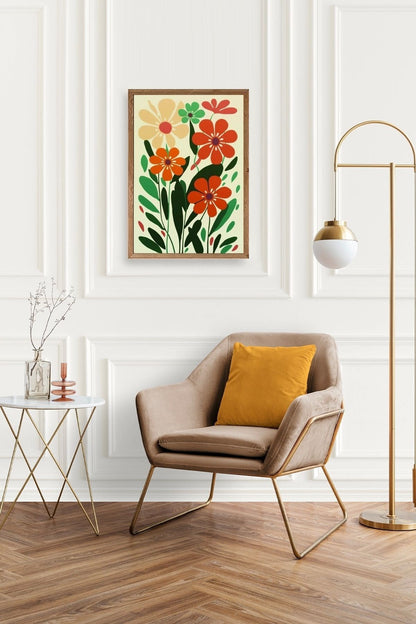 Çiçek Ahşap Çerçeveli Tablo 17 x 23