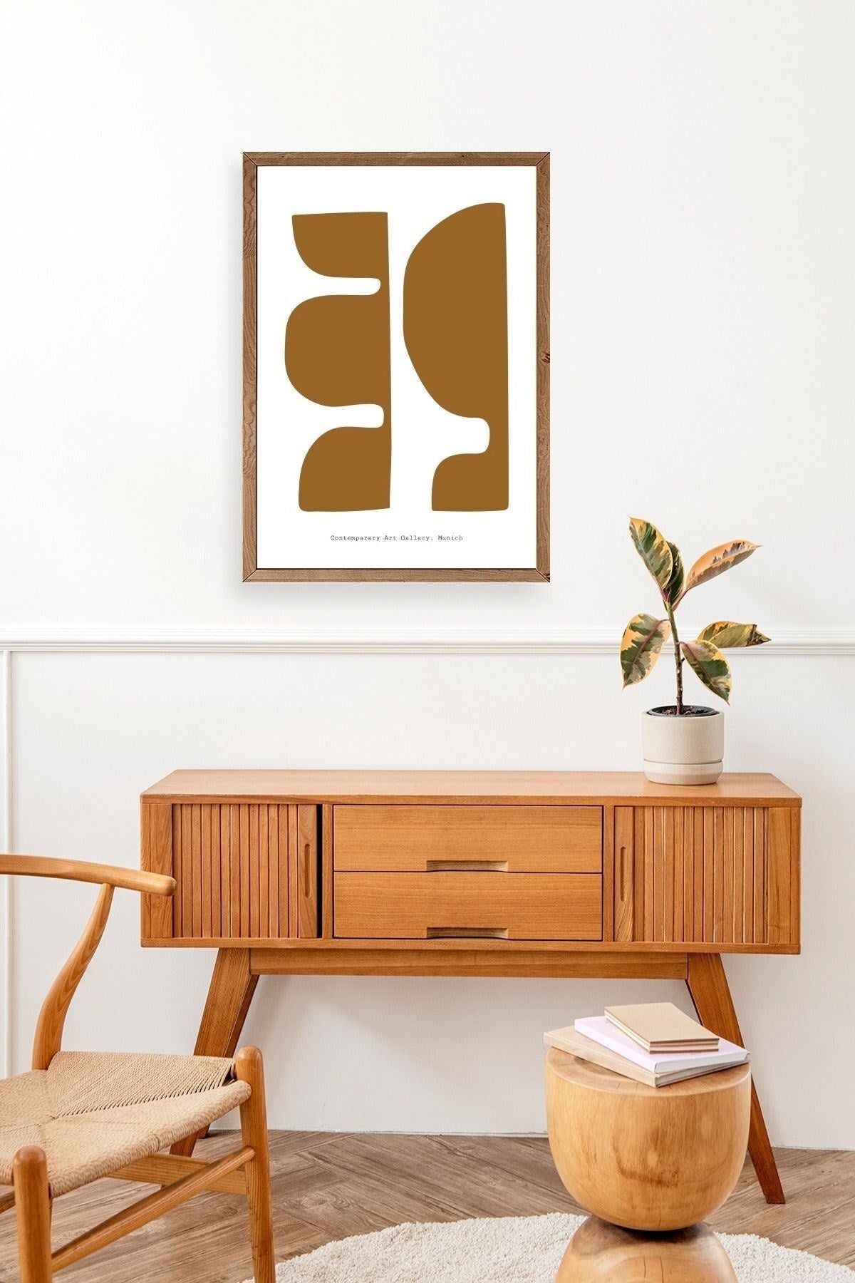 Soyut Ahşap Çerçeveli Tablo 17 x 23