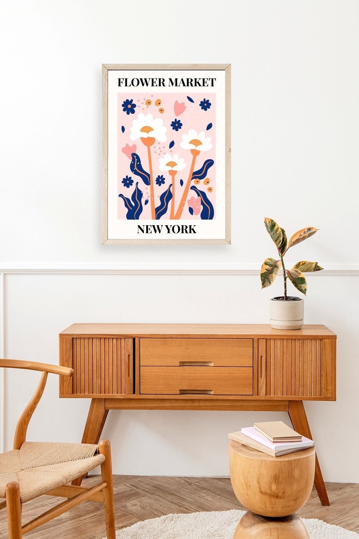 Çiçek Ahşap Çerçeveli Tablo 17 x 23