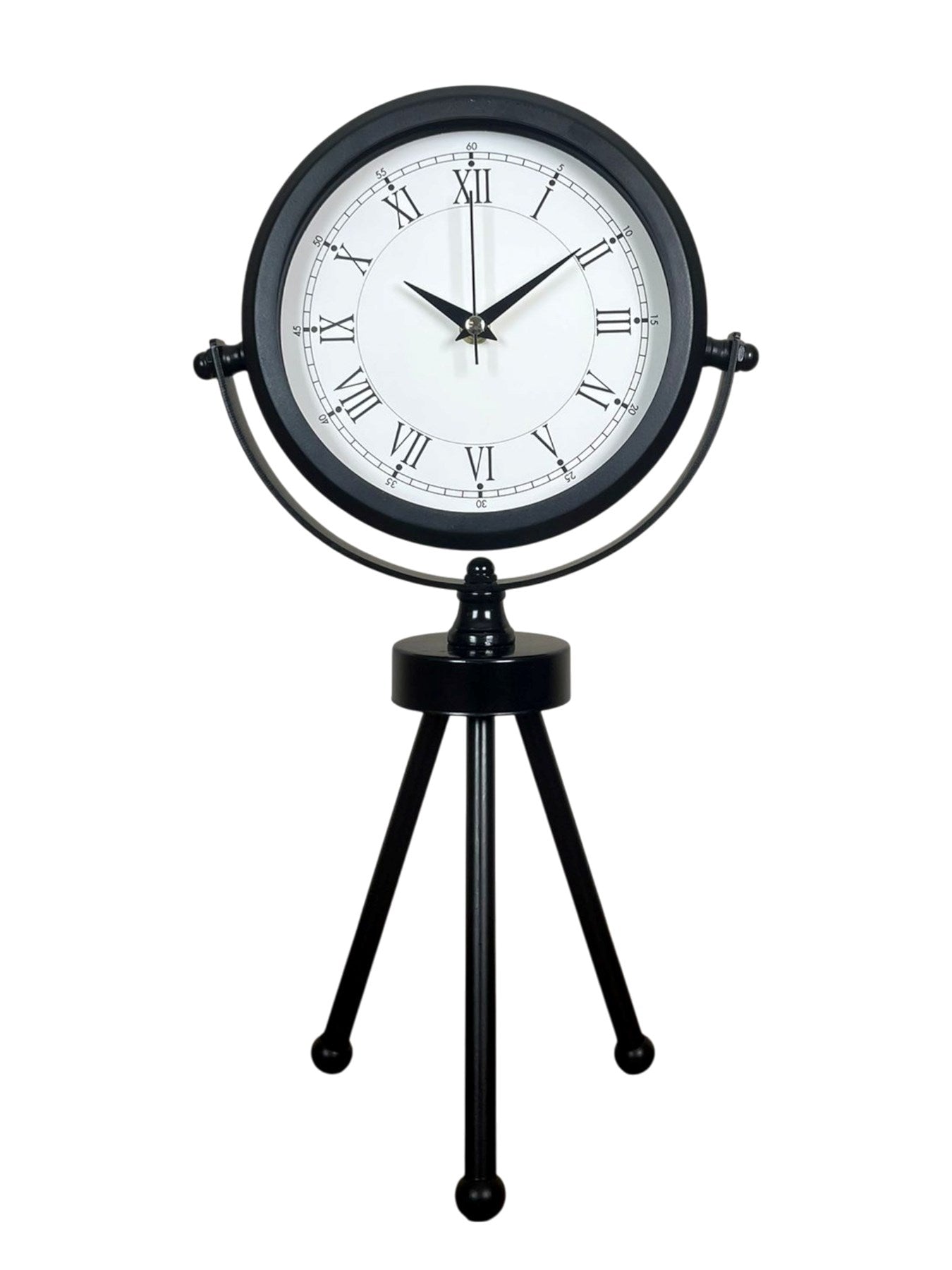 Zentime Siyah Zarif Üç Ayaklı Masa Saati